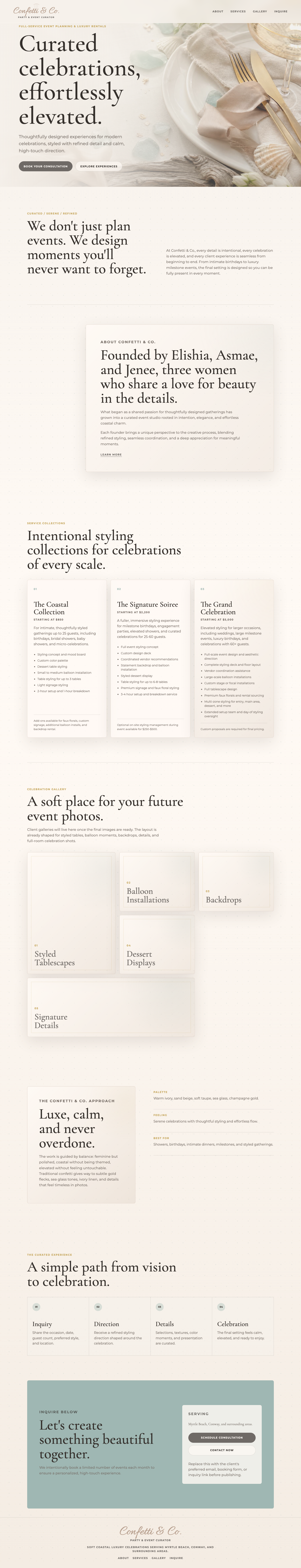 Confetti & Co. event-decor website screenshot
